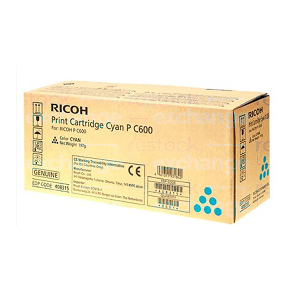 Ricoh 408315 P C600 Print Cartridge Cyan
