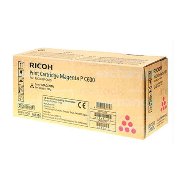 Ricoh 408316 P C600 Print Cartridge Magenta