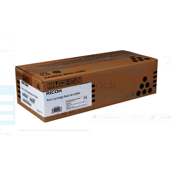 Ricoh 408340 M C250H Print Cartridge Black