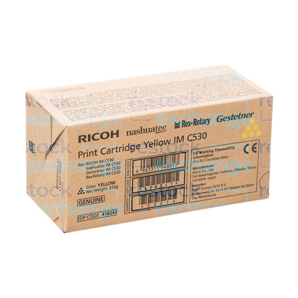 Ricoh 418243 IM C530 Print Cartridge Yellow