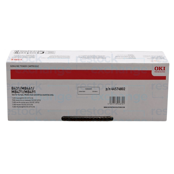 Oki 44574802 B431 H/C Black Toner Cartridge