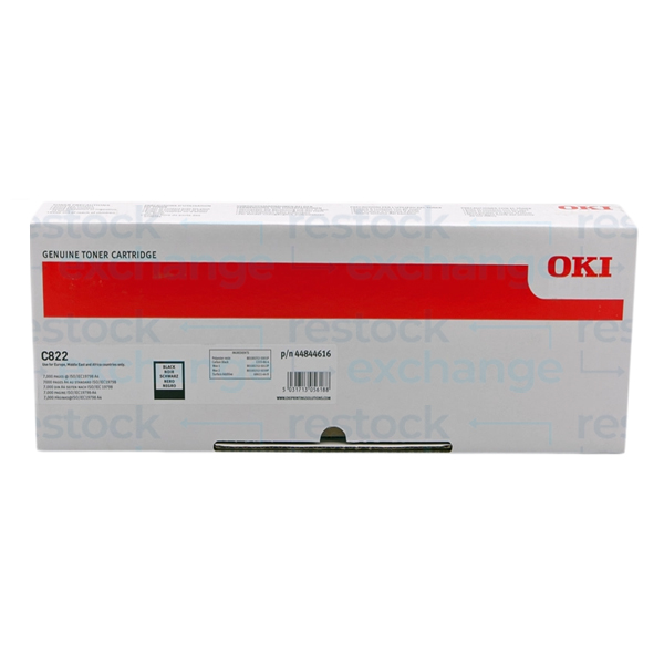 Oki 44844616 C822 Black Toner Cartridge
