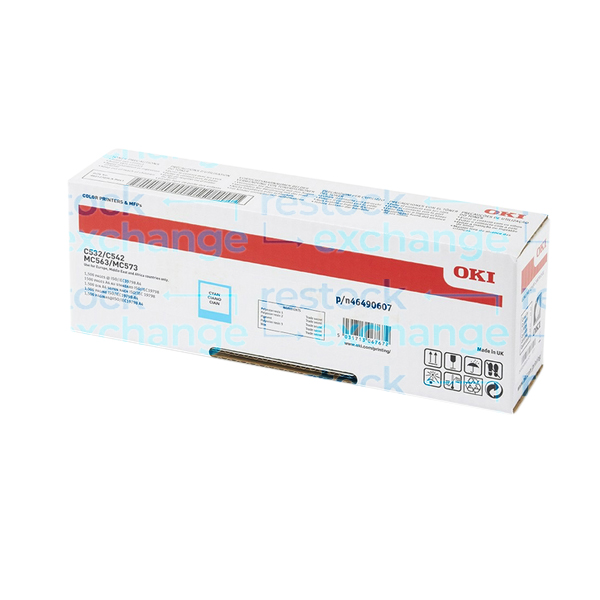 Oki 46490607 C532 H/C Cyan Toner Cartridge