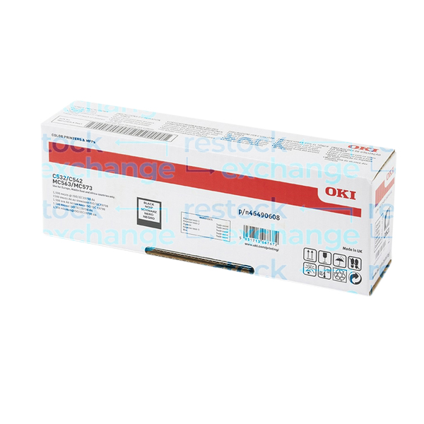 Oki 46490608 C532 H/C Black Toner Cartridge