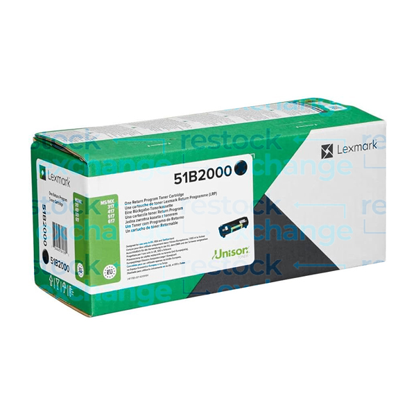 Lexmark 51B2000 Black Toner Cartridge