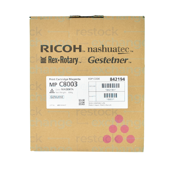 Ricoh 842194 MP C8003 Print Cartridge Magenta
