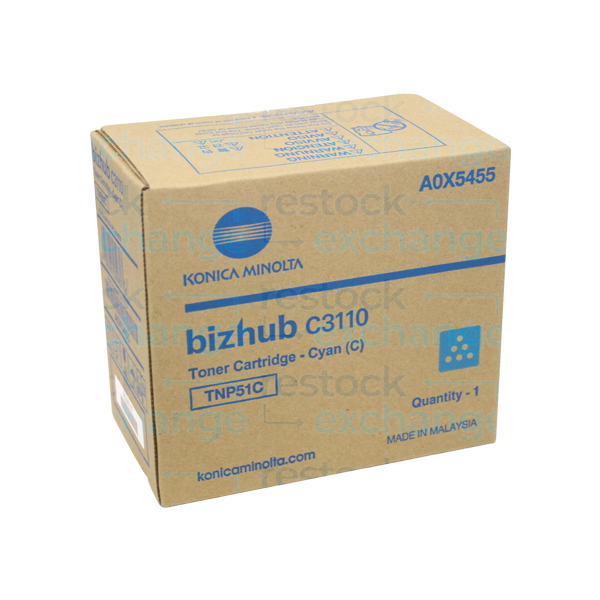 Konica Minolta TNP51C Toner Cartridge - Cyan A0X5455