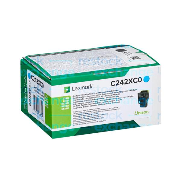 Lexmark C242XC0 Extra H/Y Cyan Toner Cartridge