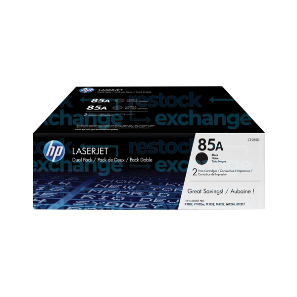 HP CE285AD 85A Black Dual Pk Toner Cartridge