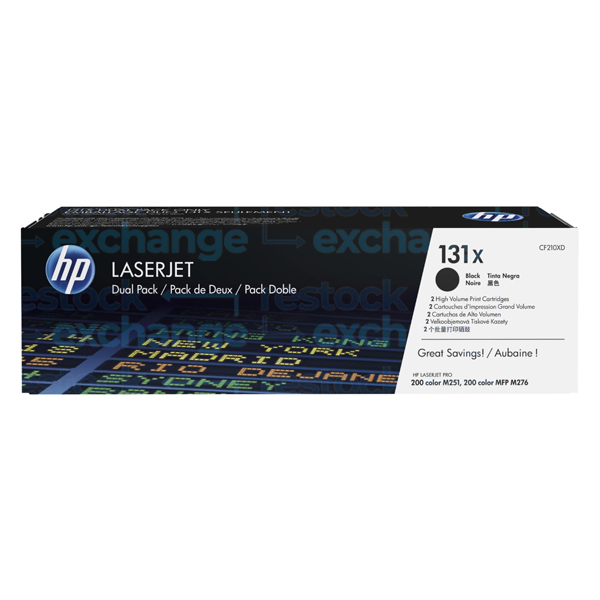 HP CF210XD 131X Black Dual Pk Toner Cartridge