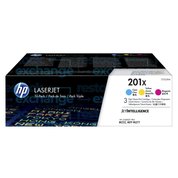 HP CF253XM 201X Tri-Pk CMY Toner Cartridge
