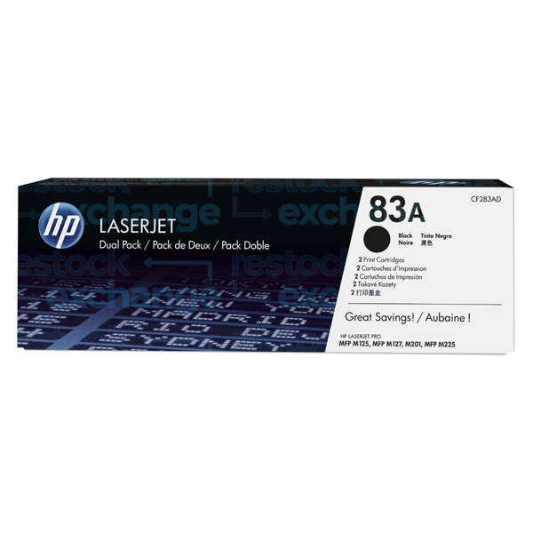 HP CF283AD 83A Black Dual Pk Toner Cartridge