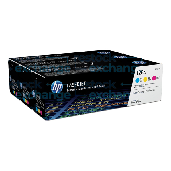 HP CF371AM 128A Tri-Pk CMY Toner Cartridge