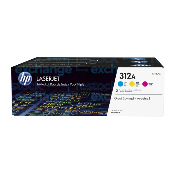 HP CF440AM 312A Tri-Pk CMY Toner Cartridge