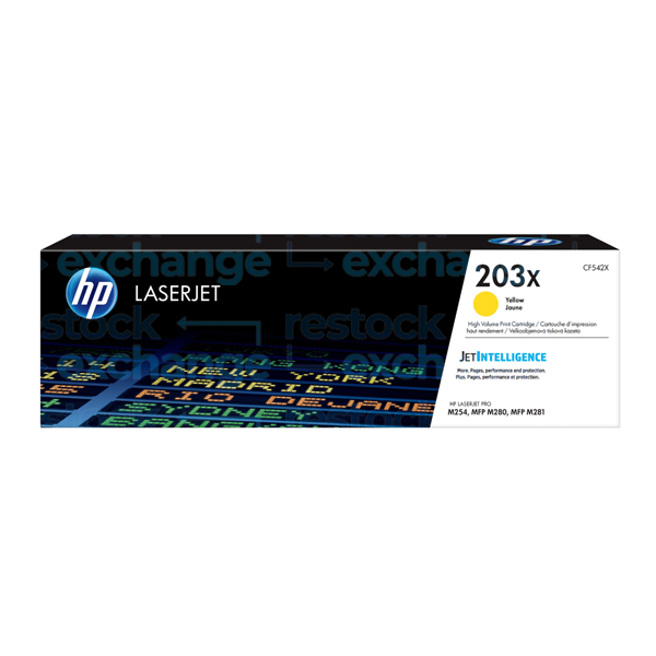HP CF542X 203X H/C Yellow Toner Cartridge