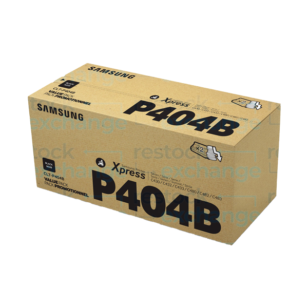 HP Samsung P404B Black Twin Pk Toner Cartridges CLT-P404B