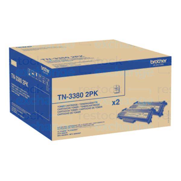 Brother TN-3380 2PK Black Toner Cartridge