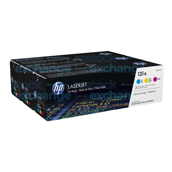 HP U0SL1AM 131A Tri-Pk CMY Toner Cartridge